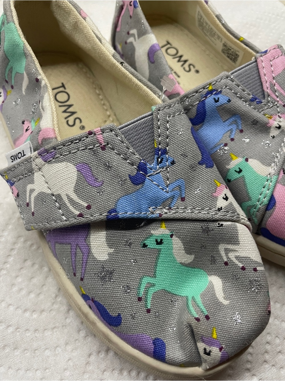 TOM'S Alpargata Unicorn and Sparkly Stars Light Grey